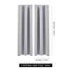 Pair of Solid Colour Grommet Top Polyester 100% Blackout Curtains with Stainless Steel Grommets, Light Grey, 117cm W x 137cm H