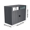 Living and Home Outdoor 2-bin Metal Garbage Can Garden Storage Shed, Galvanised Steel Bin Store, Dark Grey
