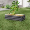 Living and Home Grey Galvanised Steel Raised Garden Bed Planter Box, 100cm W x 60cm D x 30cm H