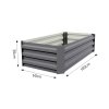 Living and Home Grey Galvanised Steel Raised Garden Bed Planter Box, 100cm W x 60cm D x 30cm H