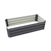 Living and Home Grey Galvanised Steel Raised Garden Bed Planter Box, 100cm W x 60cm D x 30cm H