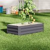 Living and Home Grey Galvanised Steel Raised Garden Bed Planter Box, 100cm W x 60cm D x 30cm H
