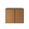 Living and Home 7.91 x 7.15FT Yellow Wood Grain Metal Garden Storage Shed w/ Double Lockable Doors & Acrylic Windows