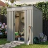 Living and Home 6.36 x 3.97FT Pent Roof Metal Garden Storage Shed with Lockable Sliding Doors, Matte Grey Sparkling