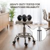 Living and Home Height-Adjustable PU Leather Round Salon Rolling Stool