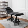Living and Home Electric Height Adjustable Massage Table, Reclining Facial Spa Bed with Backrest Adjustment, Mobile Beauty Tattoo Bed with Wheels, 180cm Black PU Salon Treatment Bed