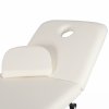Living and Home Electric Height Adjustable Massage Table, Reclining Beige Facial Spa Bed with Manual Backrest, Mobile Beauty Tattoo Bed with Wheels, 180cm Salon Treatment Bed