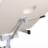 Living and Home Electric Height Adjustable Massage Table, Reclining Beige Facial Spa Bed with Manual Backrest, Mobile Beauty Tattoo Bed with Wheels, 180cm Salon Treatment Bed