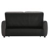 Living and Home Dark Grey Fabric Convertible 2 Seater Sofa Bed with 2 Throw Pillows, Foldable Pull Out Sofa Bed for Living Room
