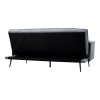 Living and Home Grey Fabric 3-Seater Convertible Sofa Bed, Modern Sleeper Sofa with Metal Legs and 2 Throw Pillows