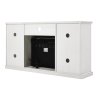 3-Sided Electric Fireplace TV Stand with Glass Door Closed Storage