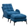 Leisure Recliner Armchair and Ottoman Set with Footstool Metal Legs