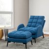Leisure Recliner Armchair and Ottoman Set with Footstool Metal Legs