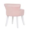 Velvet Soft Seat Low Back Vanity Stool Dressing Table Chair with White Legs