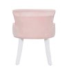 Velvet Soft Seat Low Back Vanity Stool Dressing Table Chair with White Legs