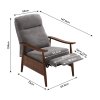 Manual Recliner Armchair with Foldable Footrest, Grey
