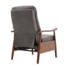 Manual Recliner Armchair with Foldable Footrest, Grey