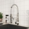 Dual Spout Swivel Kitchen Faucet with LED Light
