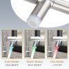Dual Spout Swivel Kitchen Faucet with LED Light
