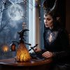 Living and Home Halloween Spooky Witch Lamp