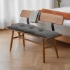 Dark Grey Rectangular Tufted Bench Cushion Seat Pad