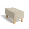 Rectangular Tofu-shaped Footrest with Solid Wooden Legs