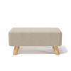 Rectangular Tofu-shaped Footrest with Solid Wooden Legs