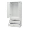 Living and Home 2-Door Wardrobe with 3 Drawers & Hanging Rail