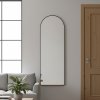 Modern Arched Metal Floor Mirror, 60cm W x 165cm H