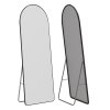 Modern Arched Metal Floor Mirror, 60cm W x 165cm H