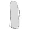 Modern Arched Metal Floor Mirror, 60cm W x 165cm H