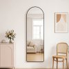 Modern Arched Metal Floor Mirror, 50cm W x 160cm H