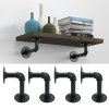2-Pack Industrial Style Iron Pipe Shelf Brackets