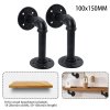 2-Pack Industrial Style Iron Pipe Shelf Brackets