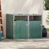 Metal Outdoor Bin Shed for 2 Trash Bins