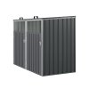 Metal Outdoor Bin Shed for 2 Trash Bins, Charcoal Black
