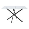 Living and Home 120x80cm Tempered Glass Dining Table with Iron Legs