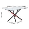 Living and Home 120x80cm Tempered Glass Dining Table with Iron Legs