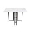 Living and Home 120x80cm Folding Dining Table with Wheels and Storage Shelves