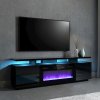 Recessed Electric Fireplace TV Stand with Remote Control