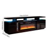 Recessed Electric Fireplace TV Stand with Remote Control