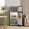 180L Freestanding Top Freezer Fridge, Black