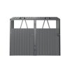 5x4 FT Metal Double Bin Storage Shed, Grey