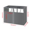 5x4 FT Metal Double Bin Storage Shed, Grey