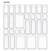 28-Piece Transparent Desktop Organisers