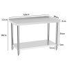 2 Tier Commercial Kitchen Prep & Work Stainless Steel Table with Backsplash