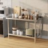 2 Tier Commercial Kitchen Prep & Work Stainless Steel Table with Backsplash