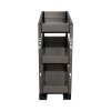 3-Tier Stainless Steel Pull-Out Cabinet Organizer, 25 cm W x 43 cm D x 45 cm H - Quiet Glide, Corrosion-Resistant Pantry Shelf