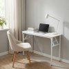 Living and Home Folding Office Desk Foldable Writing Table-White, 100x40cm