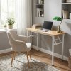 Living and Home Folding Office Desk Foldable Writing Table-Wood Color, 100x40cm